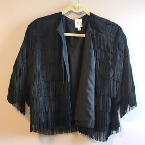 GAP Black Loop-fringe cardigan  - S/M